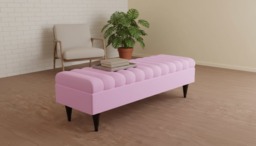 Rackhams Romo Panel Ottoman Bench Seat – Stylish Coffee Table & Seating for Living Room UK (Available in Pink) - 30 x 20 Inches (76 x 51cm) - thumbnail 3