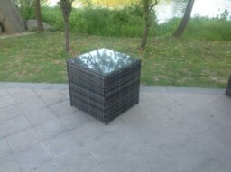 Rackhams Grey Rattan Cube Side Coffee Table - thumbnail 4