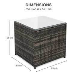 Rackhams Grey Rattan Cube Side Coffee Table - thumbnail 2