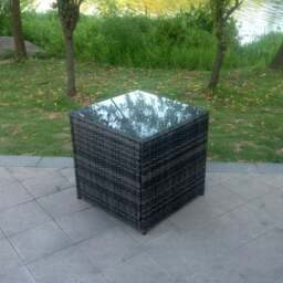 Rackhams Grey Rattan Cube Side Coffee Table - thumbnail 3