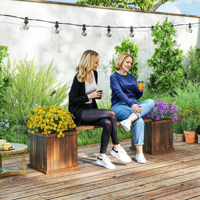 Rackhams Wooden Garden Planter & Bench Combination Garden Raised Bed - Flower bed - 40 - 1 - image 1