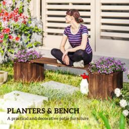 Rackhams Wooden Garden Planter & Bench Combination Garden Raised Bed - Flower bed - 40 - 1 - thumbnail 4