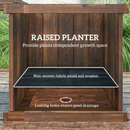 Rackhams Wooden Garden Planter & Bench Combination Garden Raised Bed - Flower bed - 40 - 1 - thumbnail 5