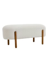 Rackhams Beige Polar Fleece Oval Shaped Bench Entryway Shoe Changing Stool - Beige - thumbnail 4