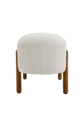 Rackhams Beige Polar Fleece Oval Shaped Bench Entryway Shoe Changing Stool - Beige - thumbnail 5