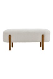 Rackhams Beige Polar Fleece Oval Shaped Bench Entryway Shoe Changing Stool - Beige - thumbnail 6
