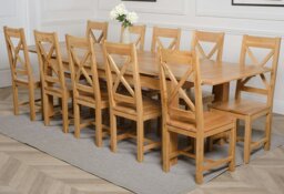 Rackhams Richmond Large Oak Extending Dining Table with Berkeley Oak Chairs - Brown - 8 chairs - thumbnail 4