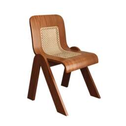 Rackhams Nita Curved Rattan Dining Chair, Rubber Wood - Black - thumbnail 4