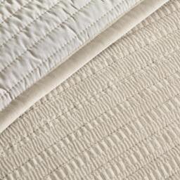 Rackhams Velvet Pinsonic Quilted Bedspread Natural - 220 x 220 cm - Natural - thumbnail 2