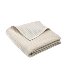 Rackhams Velvet Pinsonic Quilted Bedspread Natural - 220 x 220 cm - Natural - thumbnail 3