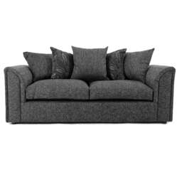 Rackhams Byron Dundee Chenille Fabric 3 Seater Sofa - Silver - thumbnail 2