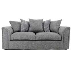 Rackhams Byron Dundee Chenille Fabric 3 Seater Sofa - Silver
