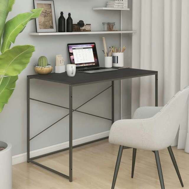 Rackhams Computer Desk Black 110x60x70 cm Engineered Wood
