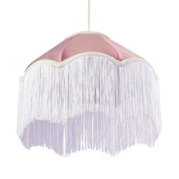 Rackhams Classic Chic Victorian Shape Pendant Light Shade in Blush Pink Velvet - thumbnail 5