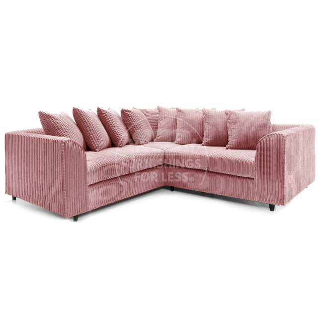 Rackhams Ferguson / Luxor Full Jumbo Cord Corner Sofa - Pink - image 1