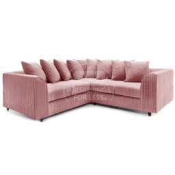 Rackhams Ferguson / Luxor Full Jumbo Cord Corner Sofa - Pink