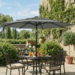 Rackhams Garden Parasol, Outdoor Umbrella with Tilt Function - Garden Parasol - Green - 300W x 300D x 240H cm - thumbnail 6