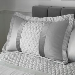 Rackhams Sequin Cluster Quilted Pillow sham Pair - Silver Grey - thumbnail 1