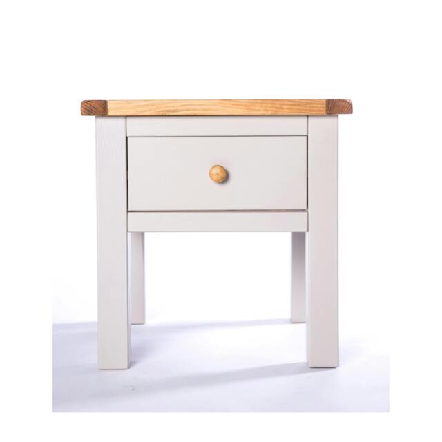 Rackhams Argenta Light Grey 1 Drawer Side Table Wood Knob - image 1