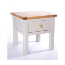 Rackhams Argenta Light Grey 1 Drawer Side Table Wood Knob - thumbnail 2