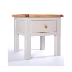 Rackhams Argenta Light Grey 1 Drawer Side Table Wood Knob - thumbnail 3