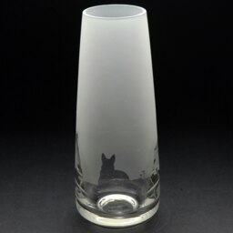 Rackhams German Shepherd Dog Glass Bud Vase - Hand Etched/Engraved Gift - thumbnail 4