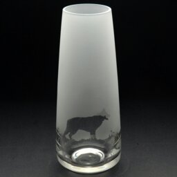 Rackhams German Shepherd Dog Glass Bud Vase - Hand Etched/Engraved Gift - thumbnail 1