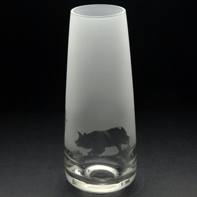 Rackhams Border Collie Dog Glass Bud Vase - Hand Etched/Engraved Gift - image 1
