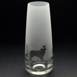 Rackhams Border Collie Dog Glass Bud Vase - Hand Etched/Engraved Gift - thumbnail 4