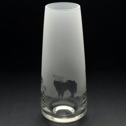 Rackhams Border Collie Dog Glass Bud Vase - Hand Etched/Engraved Gift - thumbnail 2