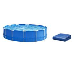 Rackhams 4-in-1 Intex 10 ft x 30in Metal Frame Pool Set with Filter Cartridge, Pump & Pool Cover - thumbnail 3