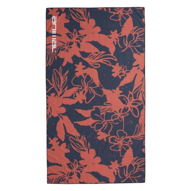 Rackhams Floral Travel Microfibre Towel - Orange/Black - One Size - Orange/Black - 100% Mixed - image 1