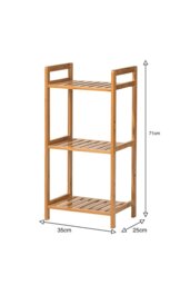 Rackhams 3 Tier Wood Audriel Bookcase - Brown - thumbnail 4
