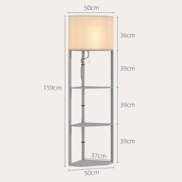 Rackhams Corner Modern Floor Lamp with Shelves for Living Room - thumbnail 4