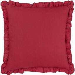 Rackhams Montrose Pleated Floral Cushion Cover - Redcurrant - 50cm x 50cm - Redcurrant - 100% Cotton - thumbnail 2