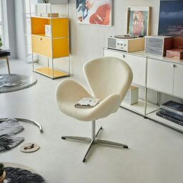 Rackhams Tane Swivel Office Chair, Cream Flannelette - thumbnail 3