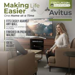 "Rackhams AVITUS Walnut with 4-Walnut Drawers for 32""-65"" LED/OLED/LCD TV Cabinet - FULLY ASSEMBLED" - thumbnail 5