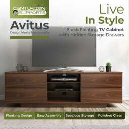 "Rackhams AVITUS Walnut with 4-Walnut Drawers for 32""-65"" LED/OLED/LCD TV Cabinet - FULLY ASSEMBLED" - thumbnail 6