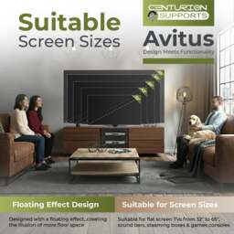 "Rackhams AVITUS Walnut with 4-Walnut Drawers for 32""-65"" LED/OLED/LCD TV Cabinet - FULLY ASSEMBLED" - thumbnail 2
