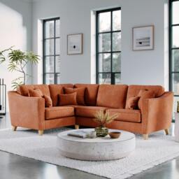 Rackhams The Elton Right Hand Corner Sofa - Terracota - thumbnail 1