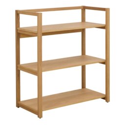 Rackhams Ludza Rectangular Bookcase With 3 Shelves in Oak - Brown - Wood - 1 - thumbnail 1