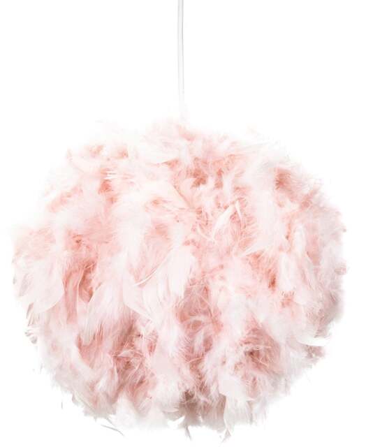 Rackhams Eye-Catching and Designer Small Pink Feather Decorated Pendant Lighting Shade - image 1
