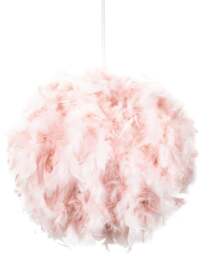 Rackhams Eye-Catching and Designer Small Pink Feather Decorated Pendant Lighting Shade - thumbnail 1
