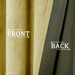 Rackhams Dusty Yellow Velvet Blackout Eyelet Curtains - 46x63 Inch Drop - Pair - thumbnail 2