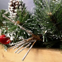 Rackhams Premier 180cm (6ft) Festive Red Dressed Christmas Garland With Bows And Red Baubles - thumbnail 6