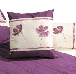Rackhams Velvet Applique Soft Touch Cushion - 43cm x 43cm - Purple