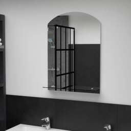 Rackhams Wall Mirror with Shelf 50x70 cm Tempered Glass - thumbnail 1