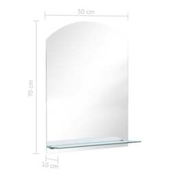 Rackhams Wall Mirror with Shelf 50x70 cm Tempered Glass - thumbnail 6
