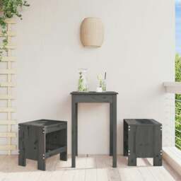 Rackhams Garden Stools 2 pcs Grey 40x36x45 cm Solid Wood Pine - Grey - Solid pine wood