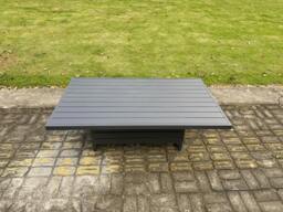 Rackhams 6 Seater Aluminium Garden Furniture Set with Adjustable Rising Dining Table and 6 Chairs - Dark Grey - thumbnail 5